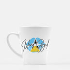 Island Gyal Latte Mug - St. Lucia Flag Lips, 12 oz.