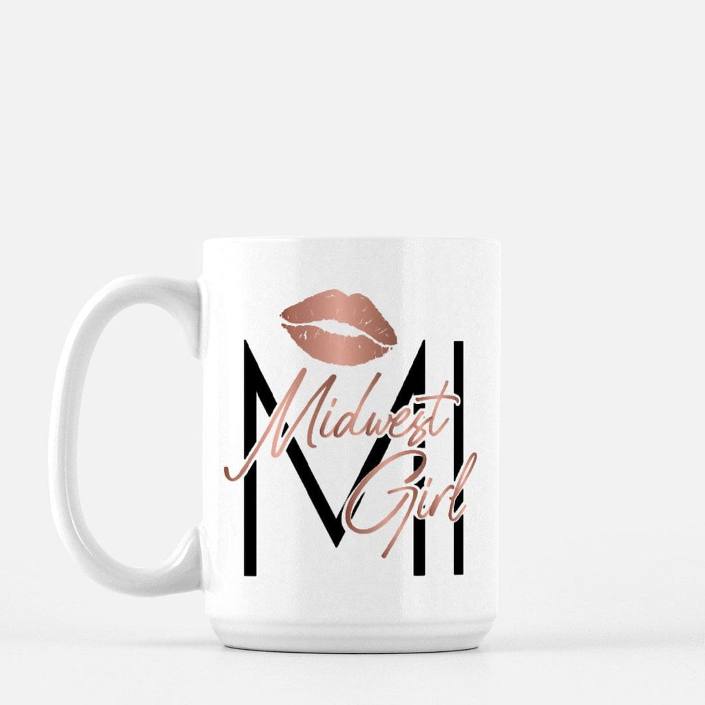 Midwest Girl Michigan Mug, 15oz Ceramic Coffee Cup