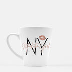 New York NYC NY Manhattan Girl Rose Gold Mug Latte 12 oz.