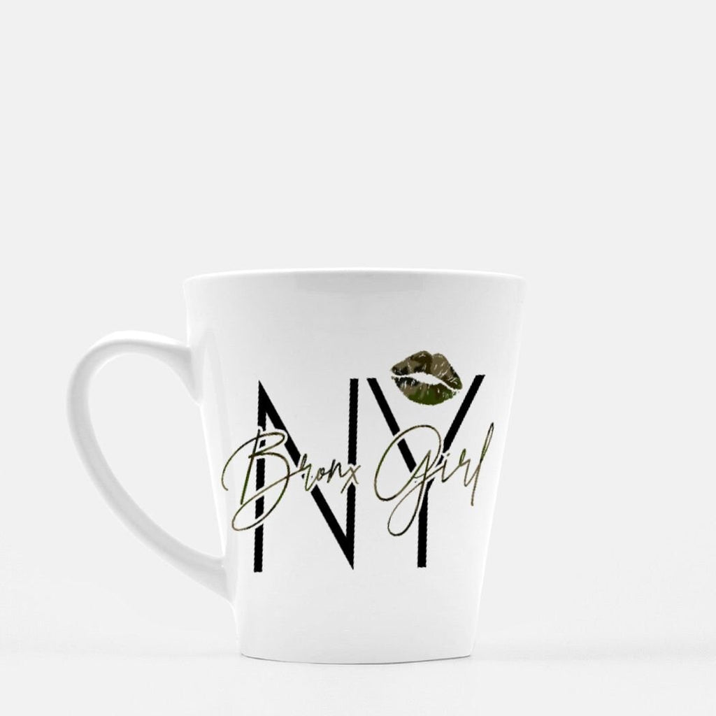 Bronx Girl Mug, NYC Native, Camo Lipstick, 12oz Ceramic