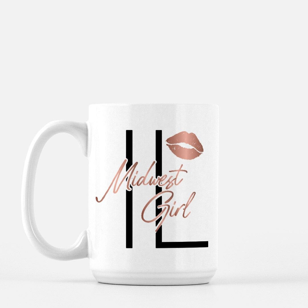 Midwest Girl Illinois IL Mug, 15oz Ceramic