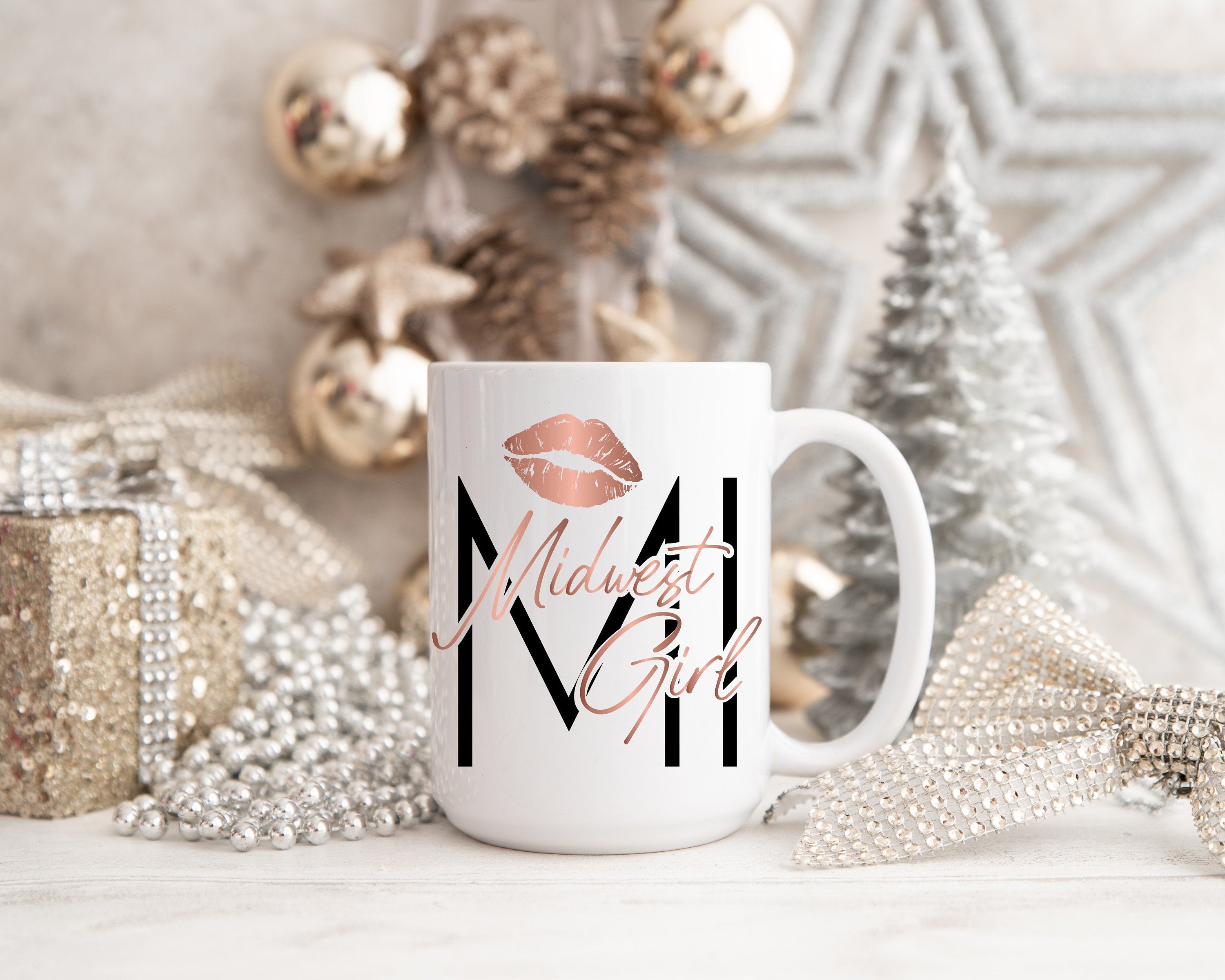 Midwest Girl Michigan Mug, 15oz Ceramic Coffee Cup