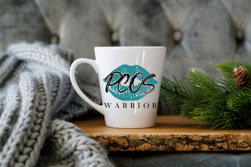 PCOS Warrior Mug, Teal Ribbon, PCOS Support Gift