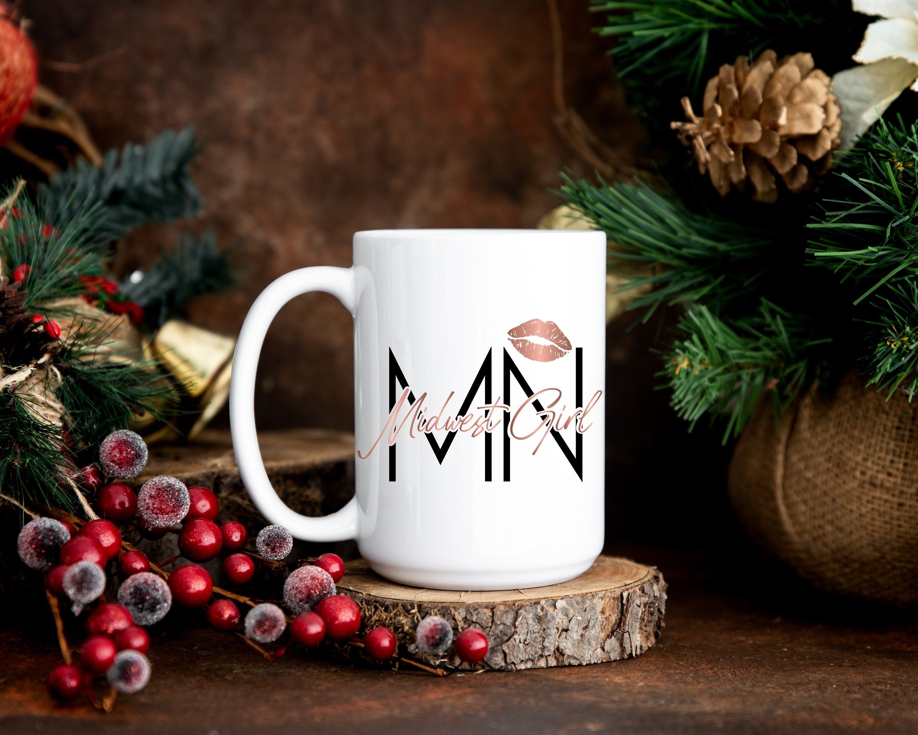 Midwest Girl Minnesota MN Mug, 15oz Ceramic