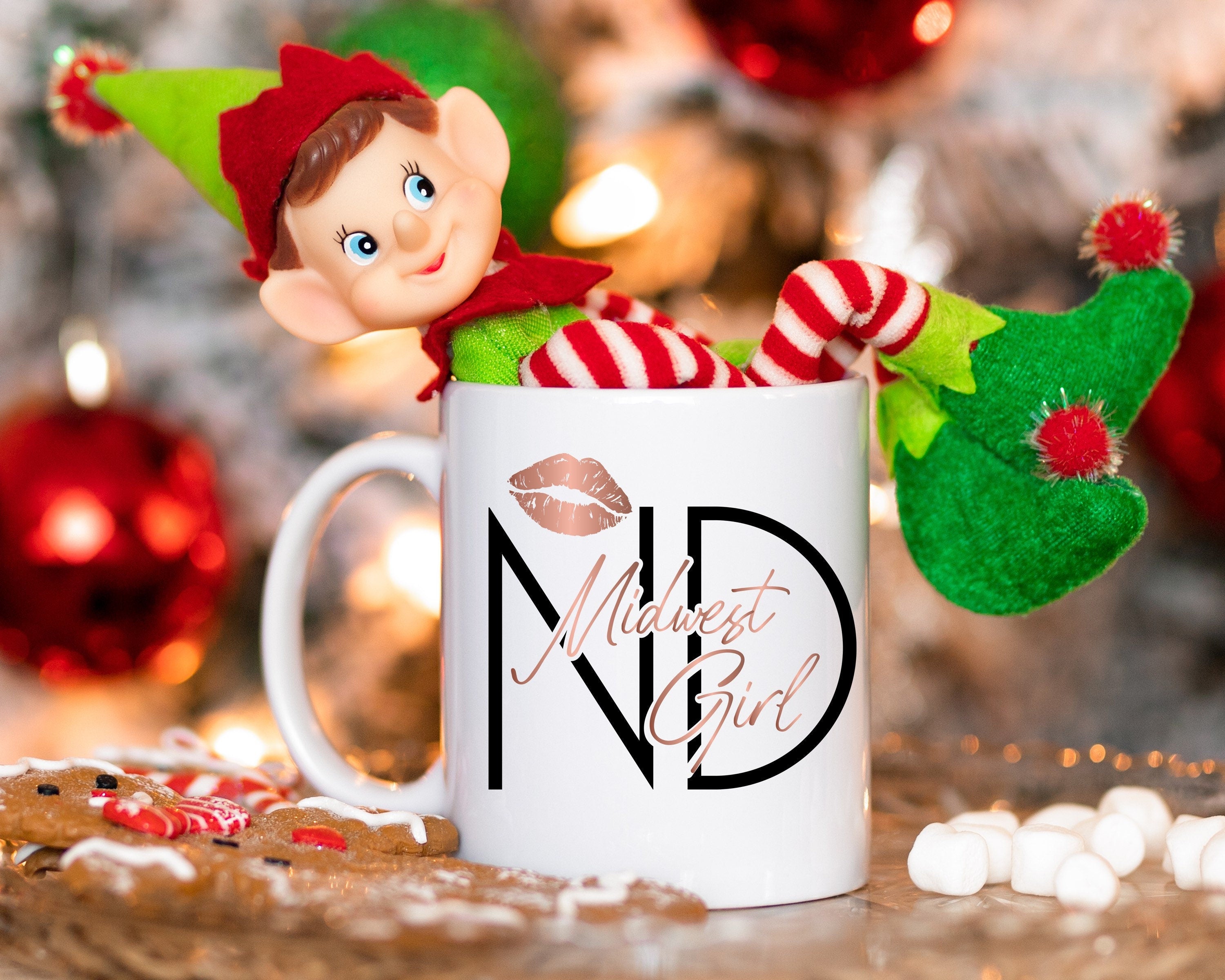 North Dakota Mug, Midwest Girl ND, 15oz Ceramic