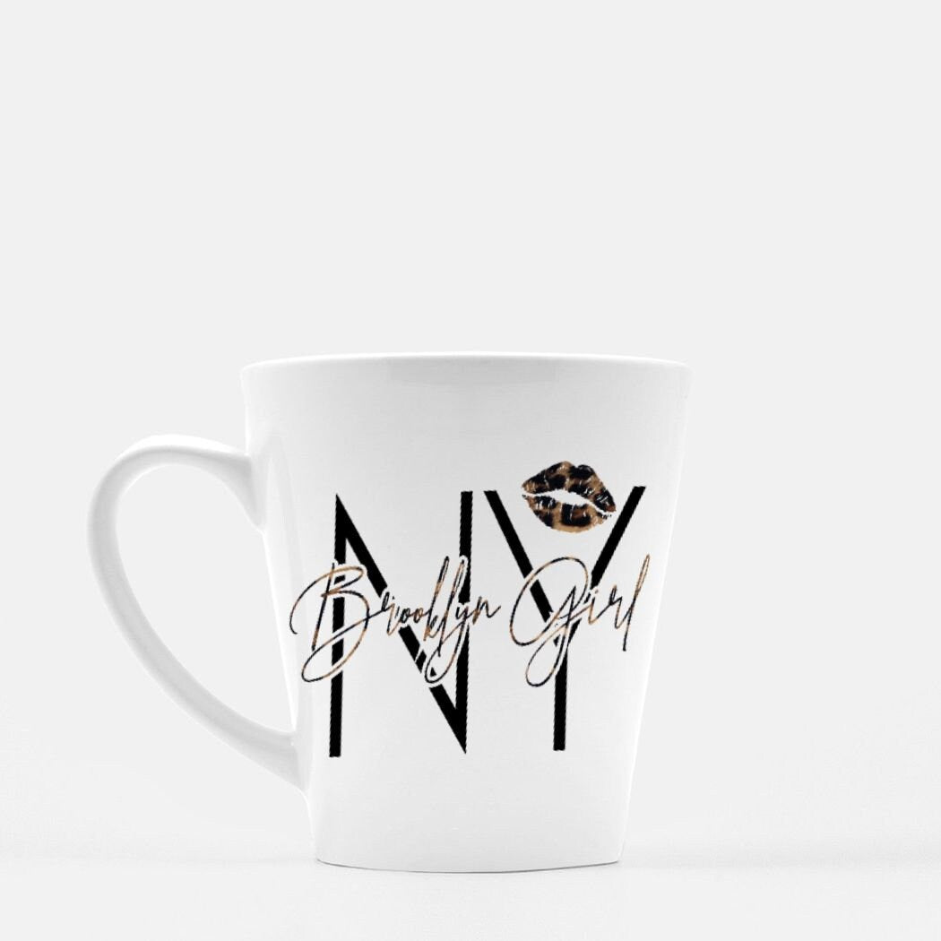 Brooklyn Girl Mug, NYC Leopard Lipstick, New York Gift
