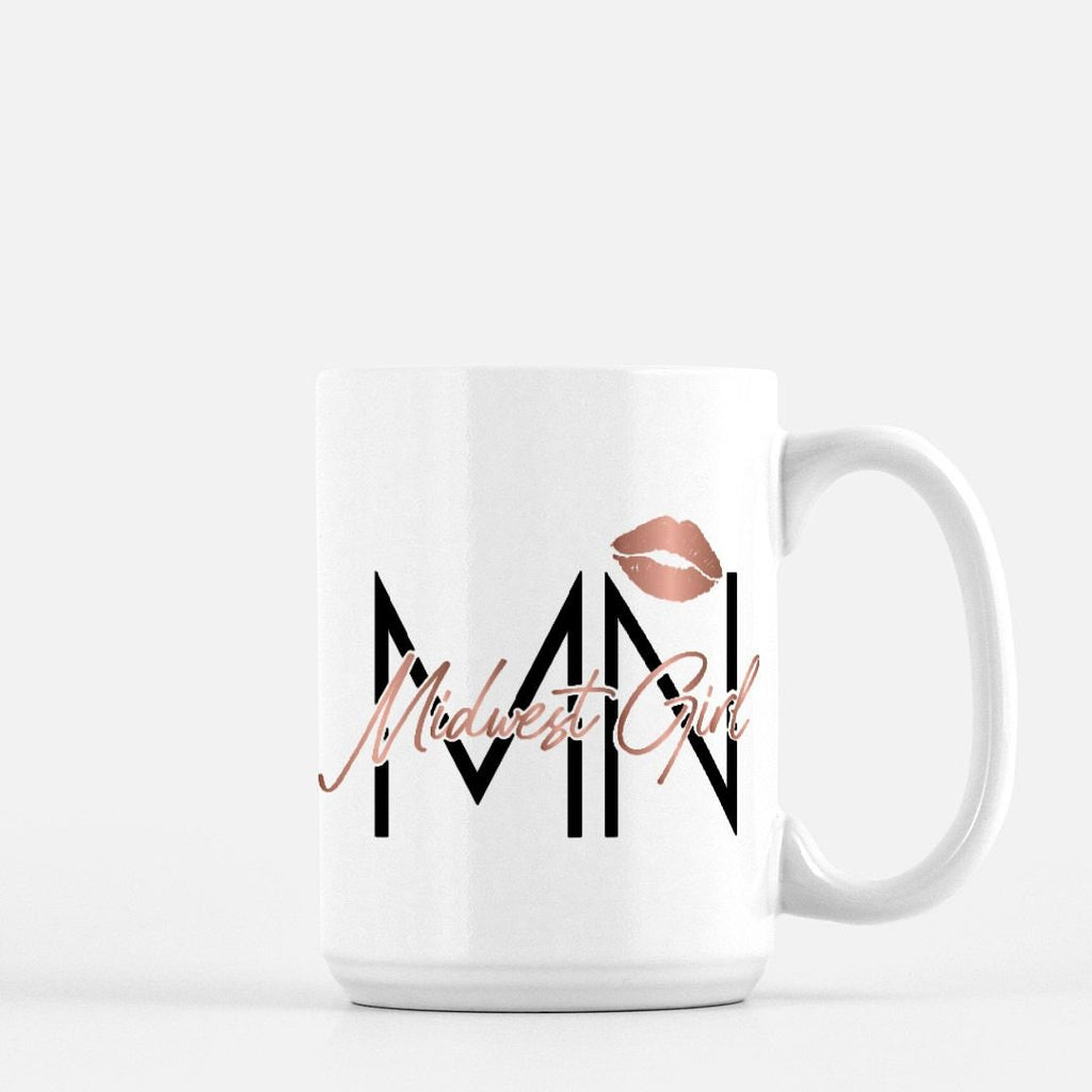 Midwest Girl Minnesota MN Mug, 15oz Ceramic