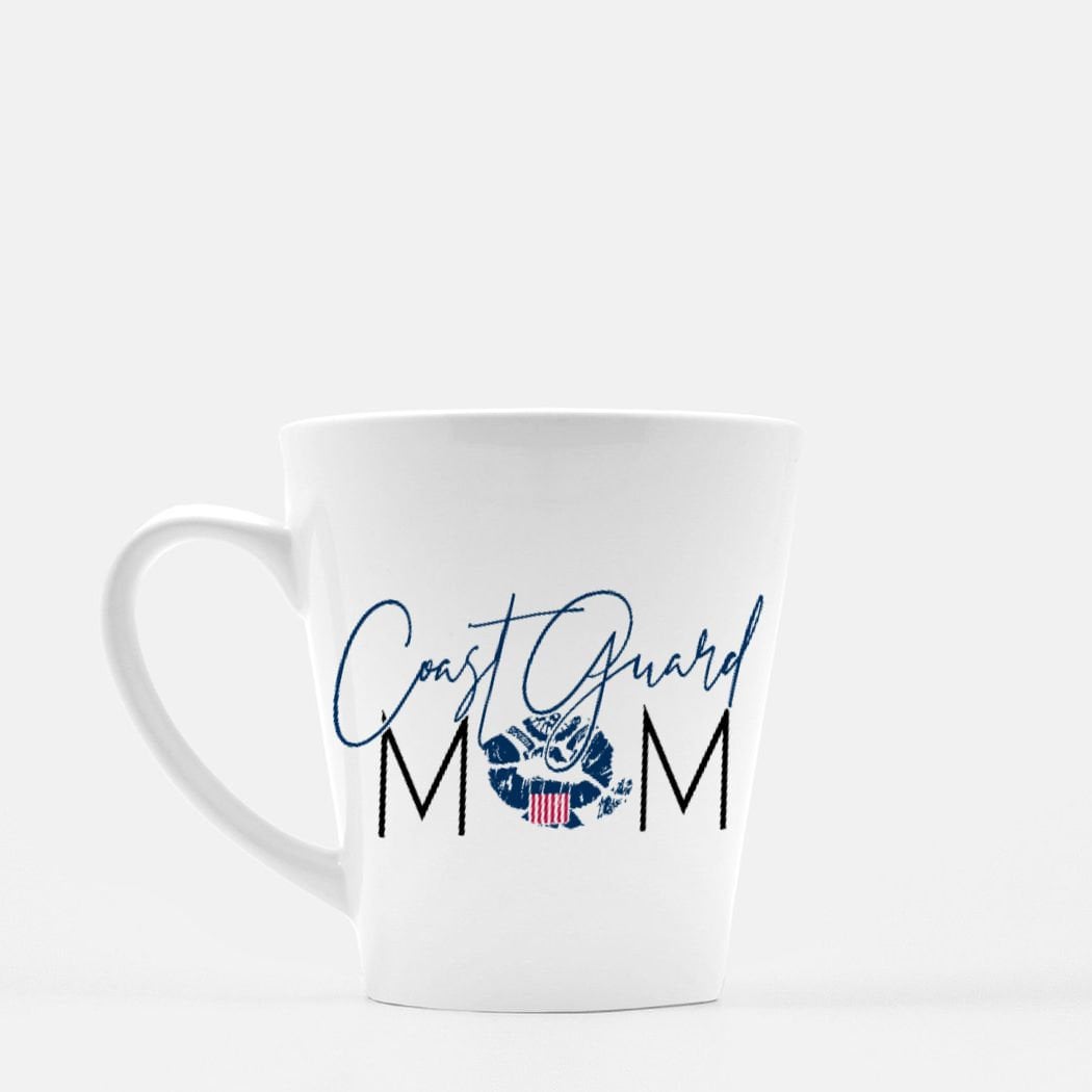 Coast Guard Mom Latte Mug, Military Gift, 12 oz