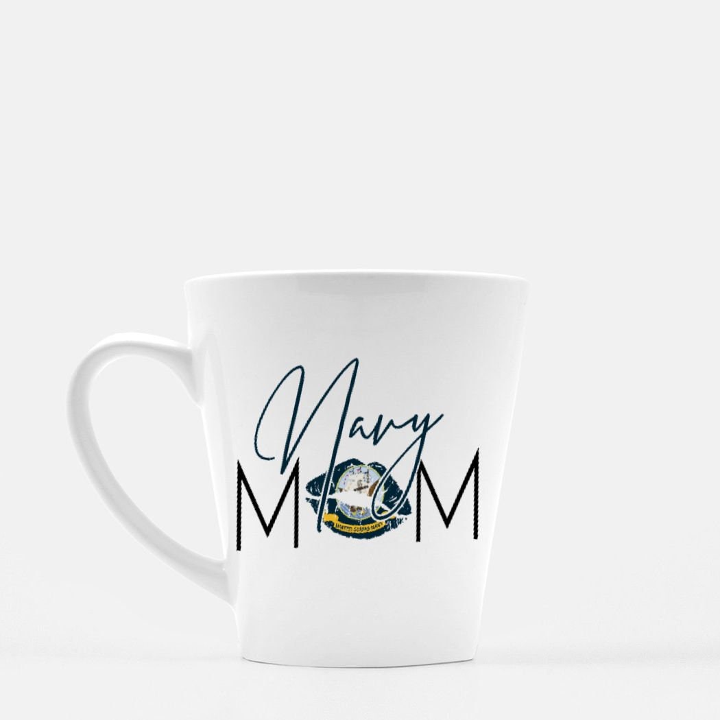 Navy Mom Latte Mug, Military Mother Gift, 12 oz