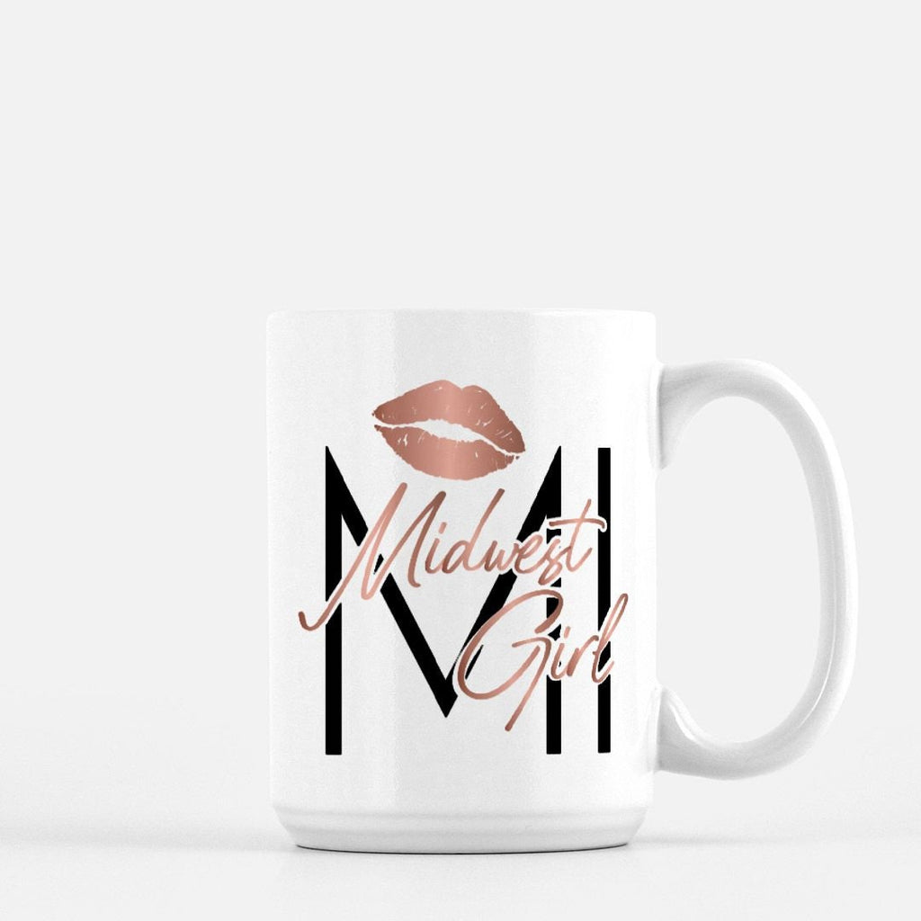 Midwest Girl Michigan Mug, 15oz Ceramic Coffee Cup