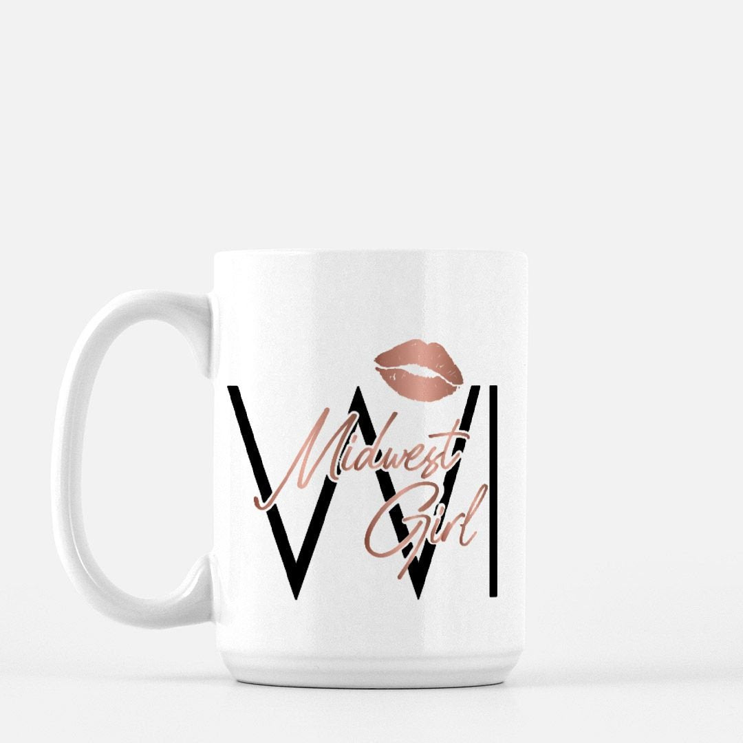 Midwest Girl Wisconsin WI Mug, 15oz Ceramic Coffee Cup
