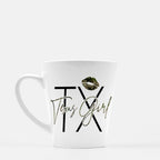 Texas Girl Camo Print Lipstick Mug Latte 12 oz. Custom Made Hometown TX