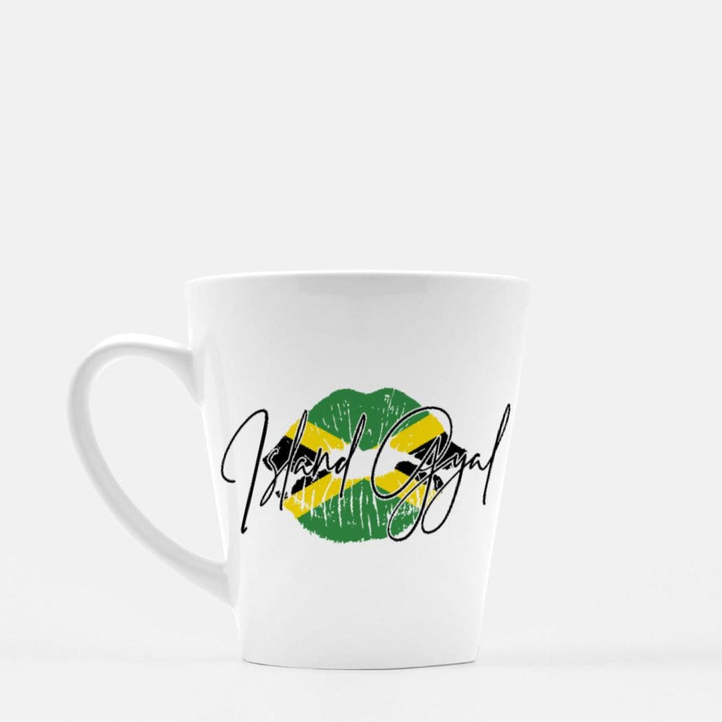 Island Gyal Mug Latte 12 oz. - Coffee Jamaica Jamaican West Indian Lips Flag Lipstick
