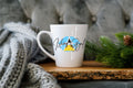 Island Gyal Latte Mug - St. Lucia Flag Lips, 12 oz.