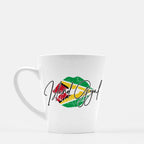 Island Gyal Mug Latte 12 oz. - Coffee Guyana Guyanese West Indian Lips Flag Lipstick