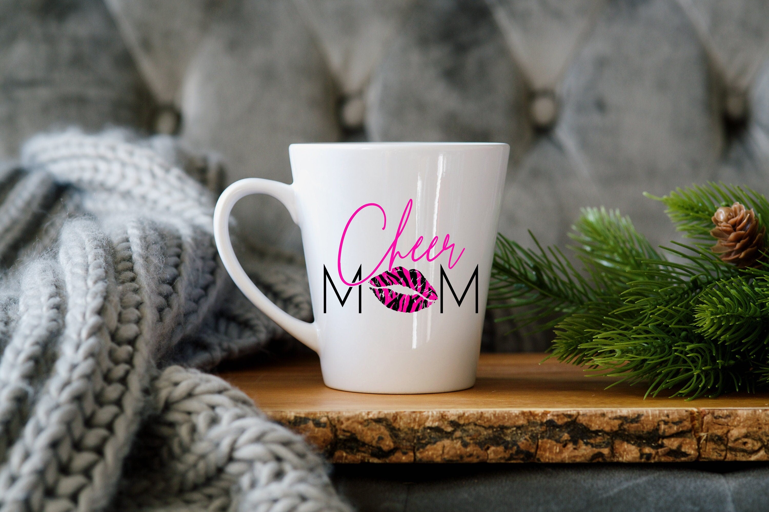 Cheer Mom Coffee Mug, 12oz Latte Mug, Cheerleading Gift