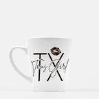 Texas Girl Leopard Print Lipstick Mug Latte 12 oz. Custom Made Hometown TX