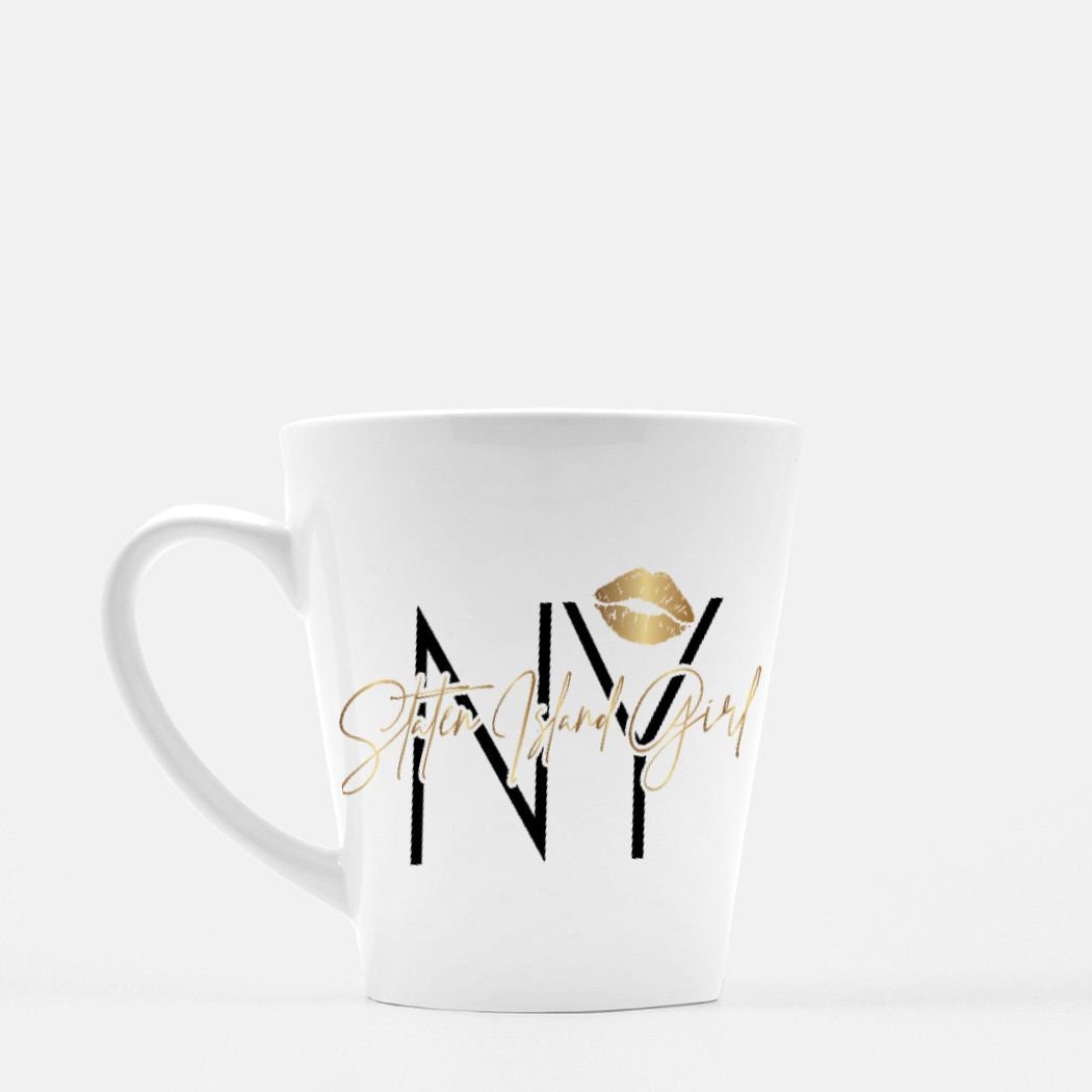 Staten Island Lipstick Mug, NYC Gift, Ceramic Coffee Mug