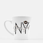 Bronx Girl Mug, NYC Native, Leopard Print Lipstick, 12 oz Ceramic