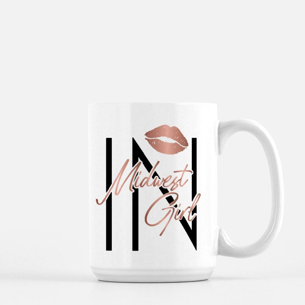 Midwest Girl IN Indiana Mug, 15oz Ceramic
