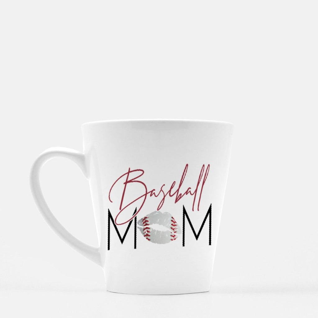 Baseball Mom Latte Mug, 12 oz Ceramic, Gift For Wife