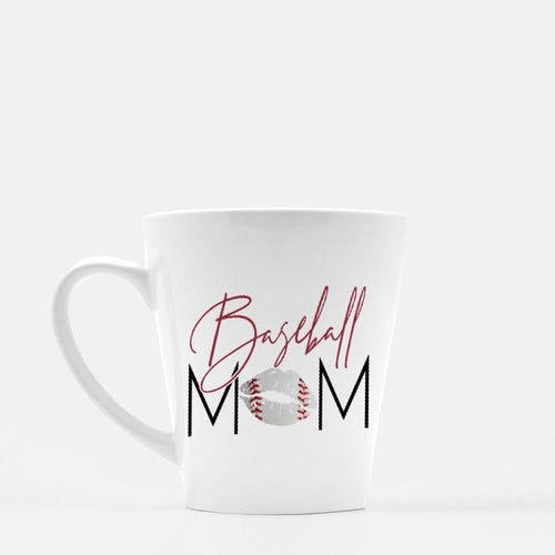 Baseball Mom Latte Mug, 12 oz Ceramic, Gift For Wife