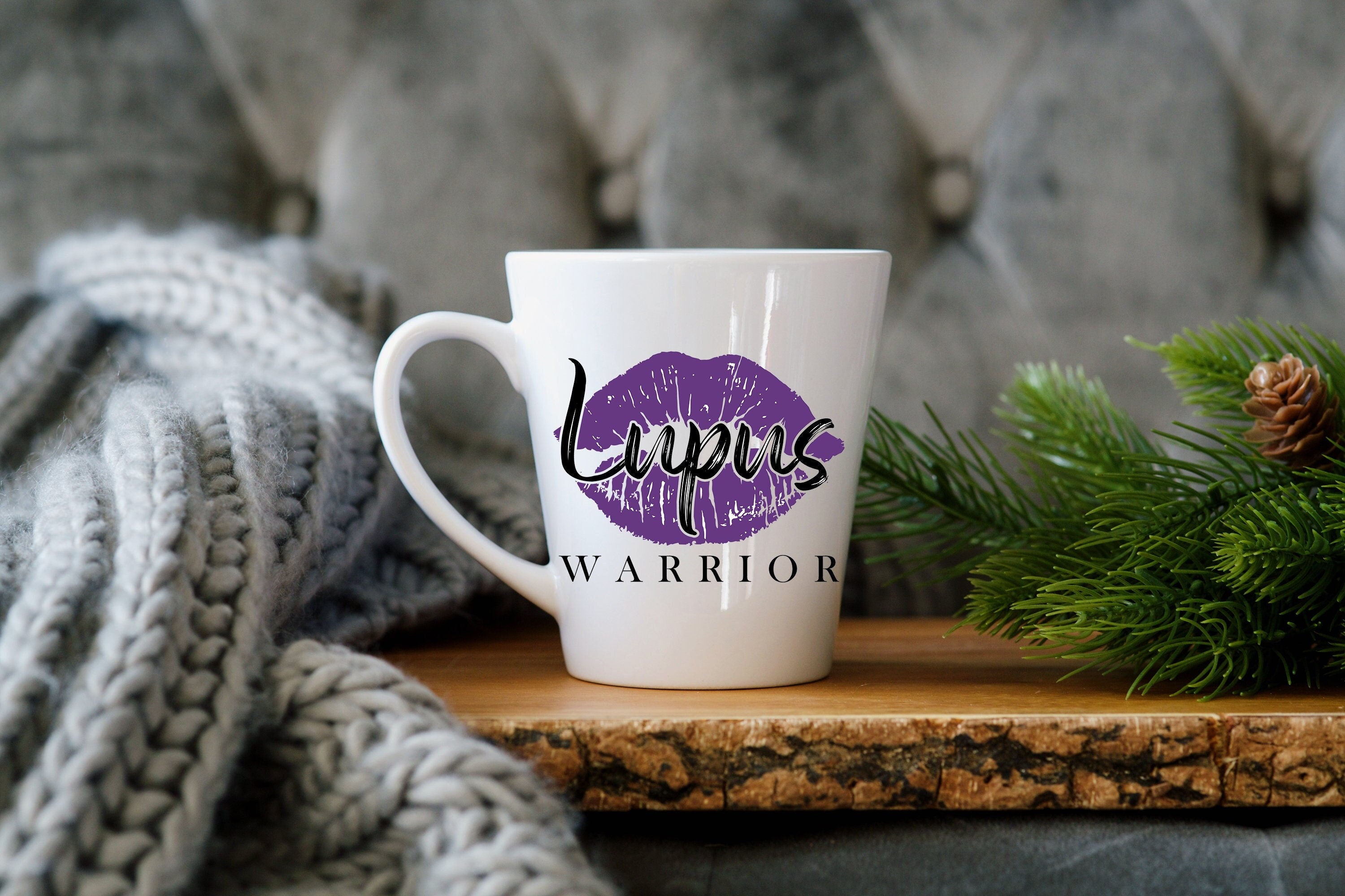 Lupus Warrior 12oz Mug, Purple Lips Design