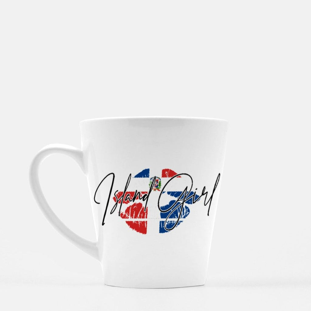 Dominican Republic Flag Island Girl Latte Mug - 12 oz